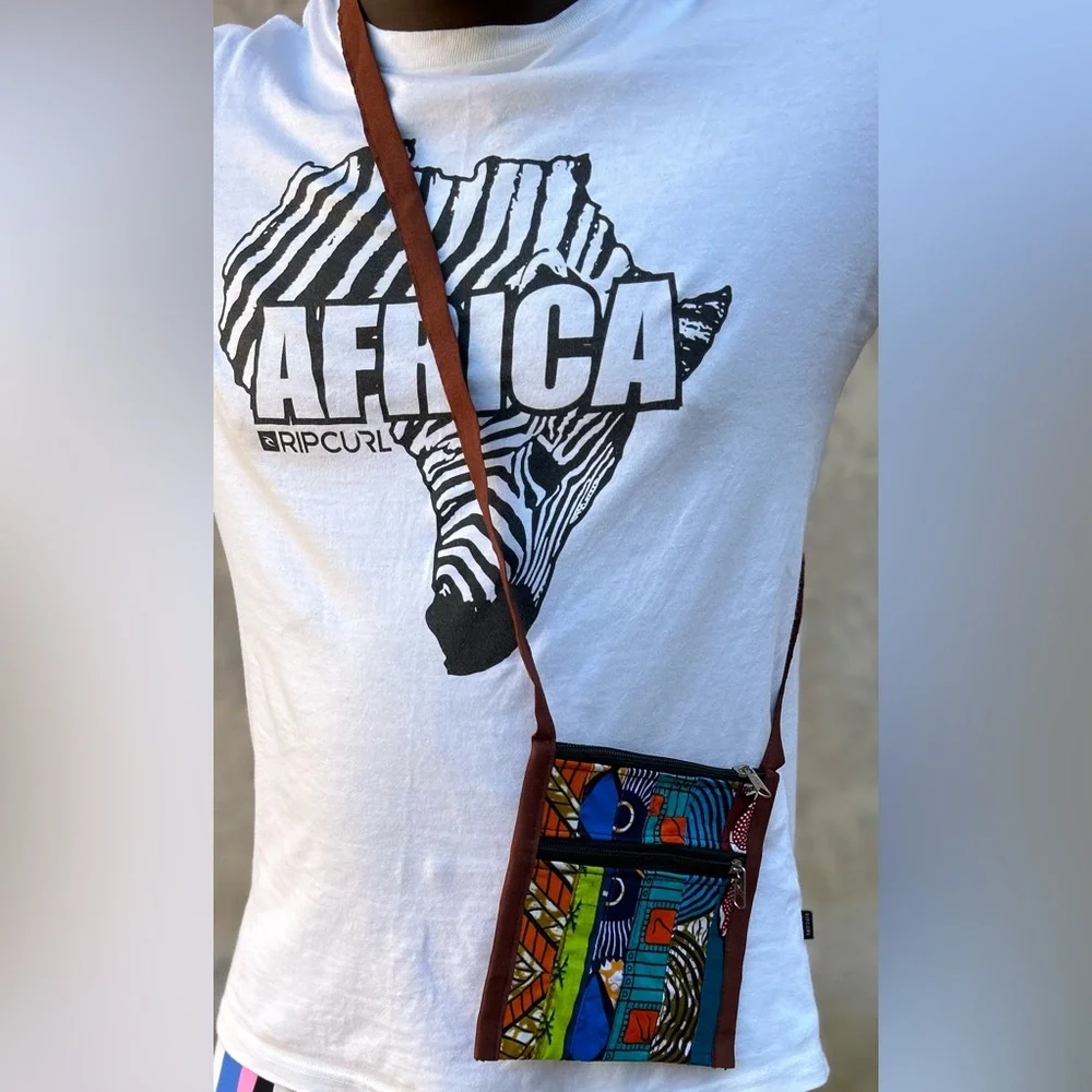 NW 💯 Cotton Patch Vlisco Fabric Crossbody Purse Sz 6”x6”